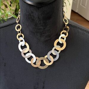 ANA Two Tone Open Circle necklace, new on card